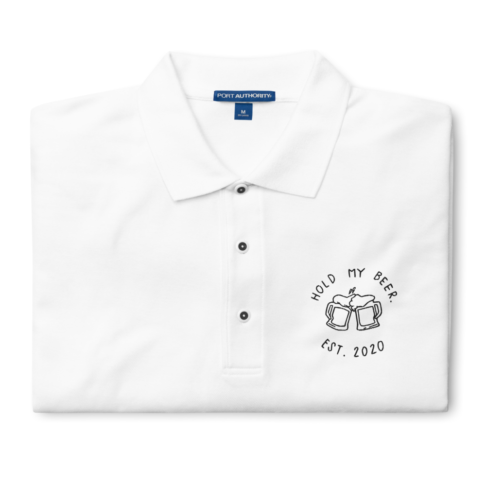 White HMB Logo Polo